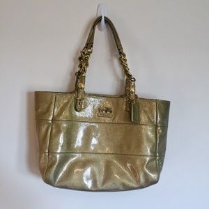 COACH Gold Leather Madison Tribeca Tote Bag